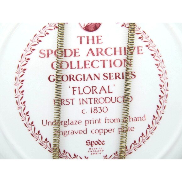 Spode Archive Collection Georgian Series "Floral" 10 1/2" Plate With Hanger - Picture 3 of 6